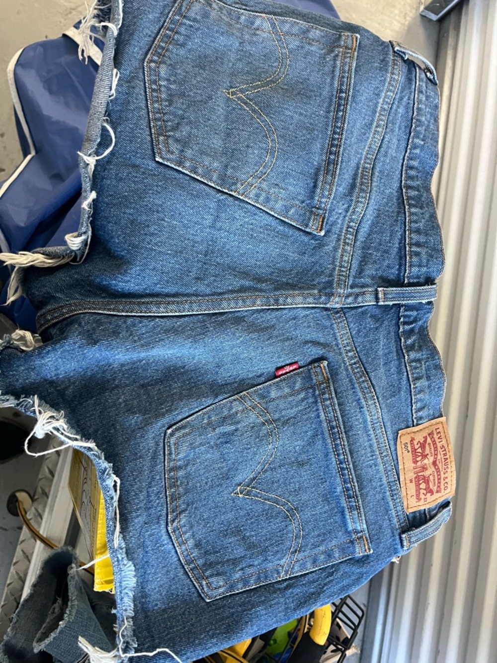 Levi's Medium Blue Denim Cutoff Shorts